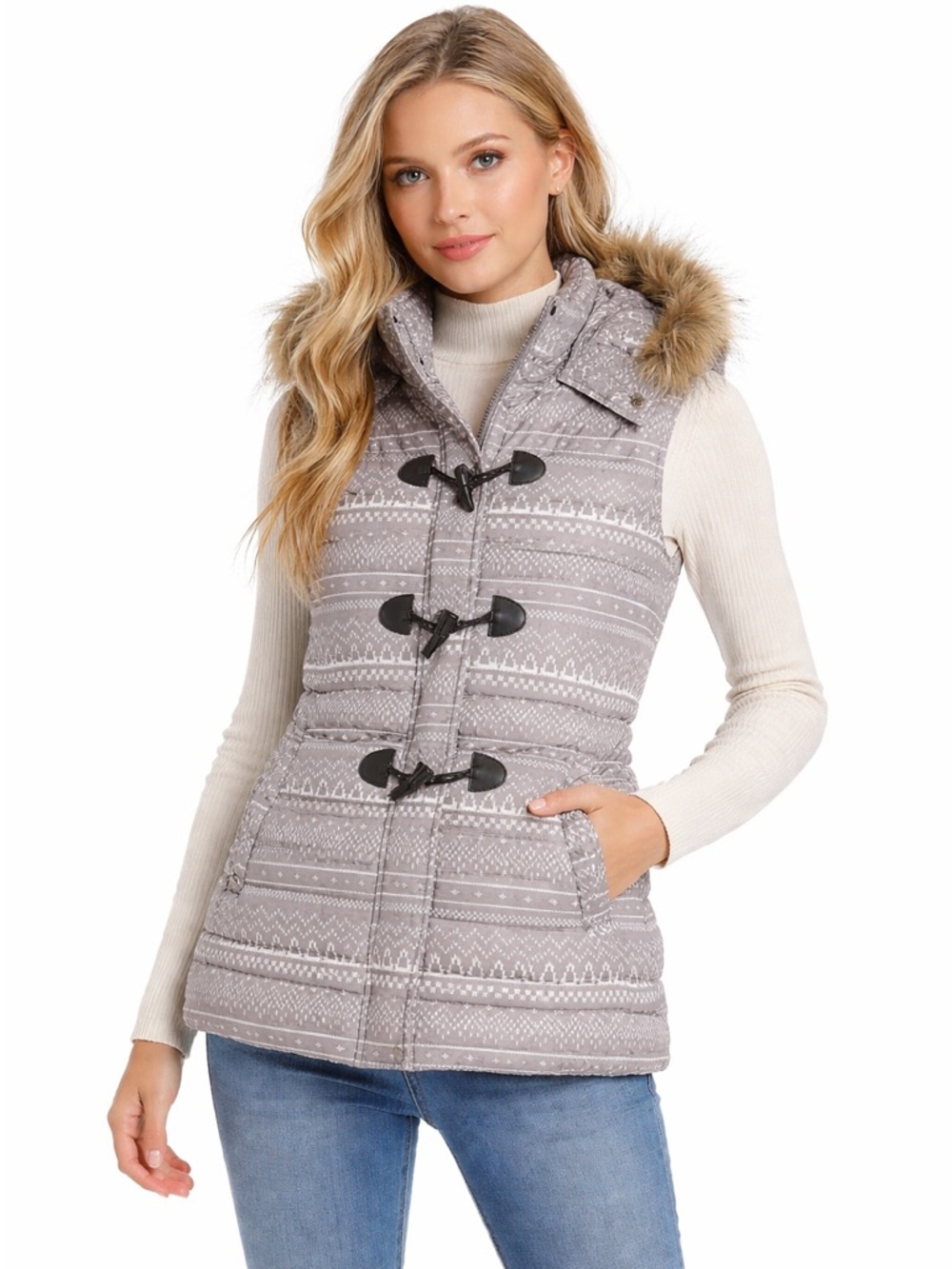 The Limited Faux Fur Detachable Hood Zip Closure with Pockets Size Small